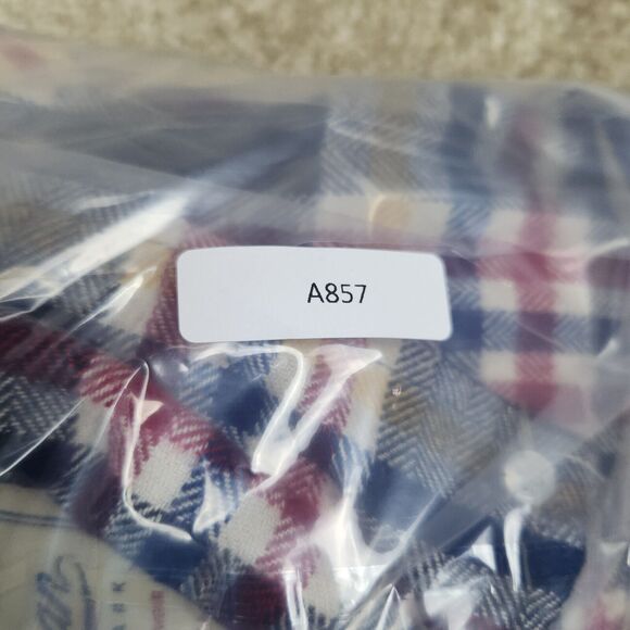 VTG Scotsman Co Flannel Shirt Mens Small Red White Blue Plaid Work USA A857 - Picture 10 of 10